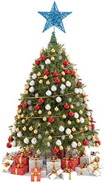 20 סמ עץ חג המולד כוכב ברזל טופר נוצץ קישוט קישוט עץ חג המולד