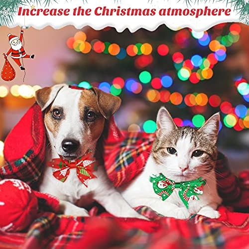 20 חתיכות חג המולד כלב פרפר קשת כלבים קטנים עניבות צווארון חג המולד עניבות גור עניבות קשת חתול שיער