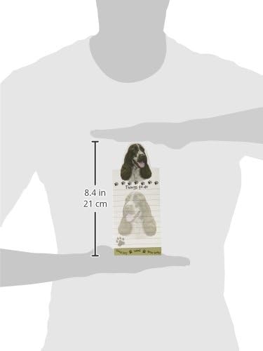 ספרינגר ספנייל מגנטי רשימת רפידות באופן ייחודי בצורת דביק פנקס מודד 8.5 על ידי 3.5 סנטימטרים