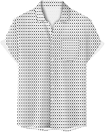 2023 חולצת שמלה עם שרוולים קצרים חדשים עם שרוולים עם שרוולים רגילים נקודה חולצה מודפסת עם חולצת כפתור