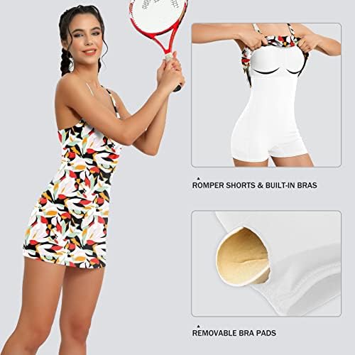 שמלת טניס של Lockeith Womens עם מכנסיים קצרים ומובנים אימון אימון אימון ללא שרוולים שמלות גולף אתלטיות