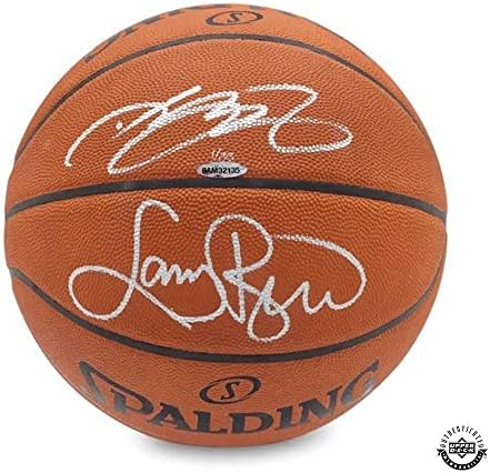 לברון ג'יימס ולארי בירד חתמו כדורסל ספאלדינג - סיפון עליון - כדורסל חתימה