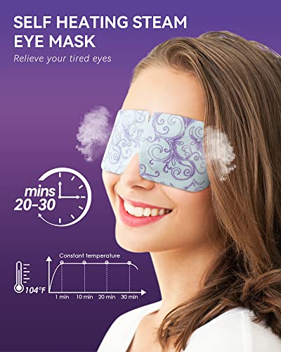 Prociv 10 חבילות מסכות עיניים של Lavender Steam, מסכות עיניים מחוממות לעיגולים כהים ונפיחות מסכות עיניים