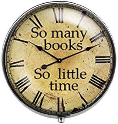 כל כך הרבה ספרים כל כך מעט זמן שעון - תיבת גלולות שעון ישנה וחמודה - תיבת גלולת שעון ישנה - קופסת סוכריות