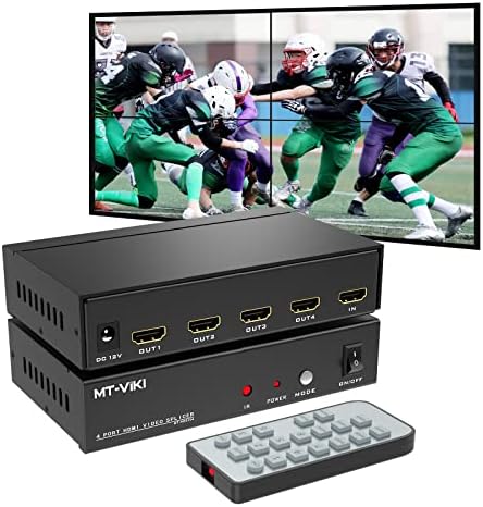 בקר קיר וידאו MT -Viki 2x2, תומך 4K 30Hz HDMI פלט וקלט עבור 4 תצוגת שחבור טלוויזיה ו 8 מצבי תצוגה -1x2,