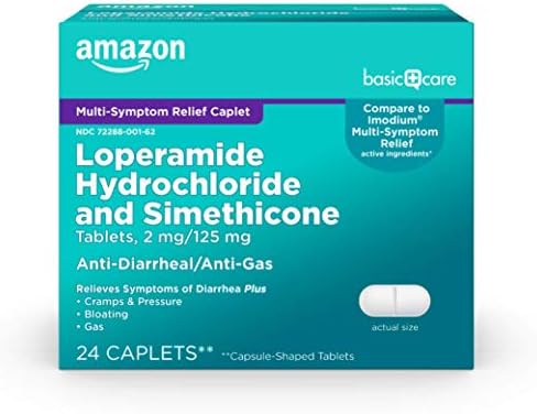 Care Care Loperamide Hydrochloride 2 מג וטבליות Simethicone 125 מג, רב-סימפטום, רפואה אנטי-דיארה, הקלה