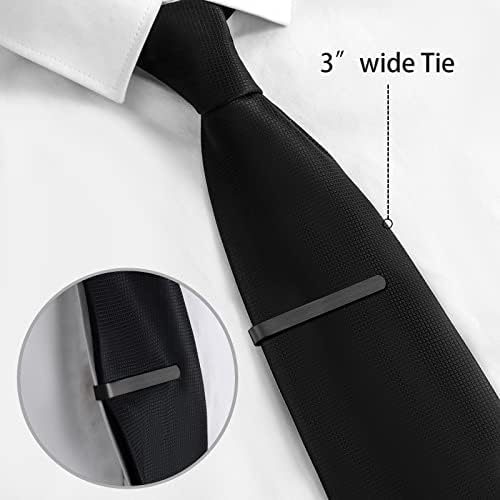 2.2/2.5 אינץ עניבת קליפים לגברים ב אריזת מתנה, עניבת בר קליפ סט לגברים רגיל עניבת או מסורתי עניבה, יום