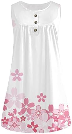 שמלת בוהו נשים עם כיס פרח קיץ כפתור הדפסת שמלות מידי שמלות חוף זורמת מזדמנת