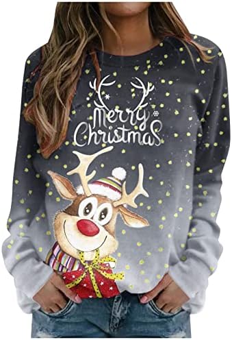 איאסו נשים גדול חג המולד סוודרי מתגנדר סוודרים גמישות נים ספורט טי קל משקל חולצות רזה טוניקות