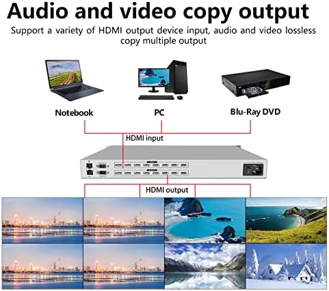 8x8 HDMI מטריקס מתג 4K@30Hz, Rackmount HDMI מטריקס מתג 8x8 תומך ב- HDMI 1.4A סטנדרטי/ניהול EDID/פענוח