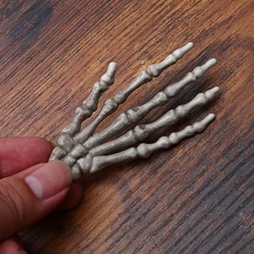 AMOSFUN 2 זוגות ליל כל הקדושים ידיים שלד מודל חיים מציאותיים גודל גולגולת עצם אצבע אנושית עצם אצבע אנושית