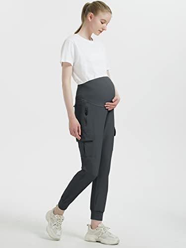 מכנסי מטען ליולדות אקסארוס מעל מכנסי שרצף הבטן מכנסי טרנינג מכנסי טרנינג מהירים מכנסי טיול יבש עם כיסי