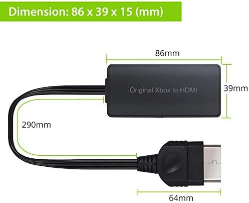 קישור ל- HDMI מתאם התואם לתמיכה מקורית של Xbox 1080p/720p Xbox מקורי לממיר HDMI כולל מתאם חשמל וכבל