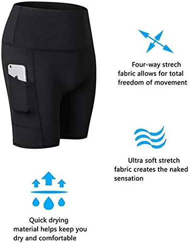 מכנסי יוגה של יאקר למכנסיים קצרים של אימון נשים המריצים מכנסיים קצרים עם כיסים צדדיים