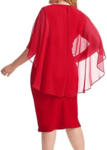 נשים 2023 גברת אלגנטית סריגה תחרה שמלת קייפ בתוספת הדפסה בגודל שמלות שרוול חצי שמלות מפלגת נשים מזדמנת