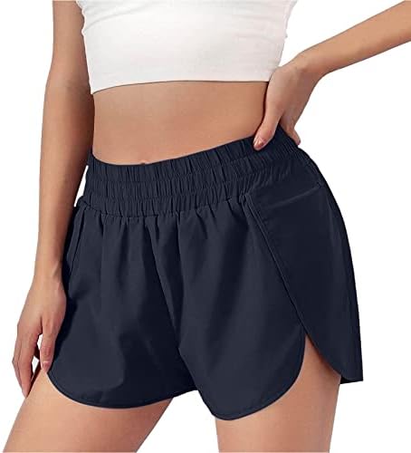 מכנסיים קצרים לנשים טרקלין קיץ מזדמן נוח בצבע טהור מכנסי חוף קצרים מכנסיים קצרים מותניים גדולים ביוגה