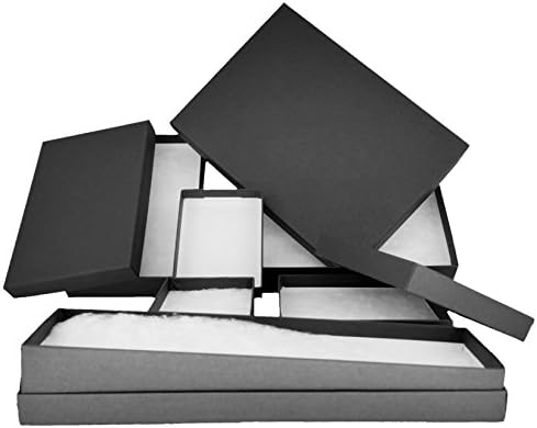 888 תצוגה - חבילה של 10 קופסאות של 8 x 2 x 1 Blackmatte גימור קופסאות תכשיטים מלאות כותנה