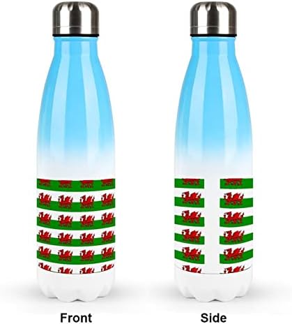 טפטים דגל וולשי 17oz בקבוק מים ספורט נירוסטה ואקום מבודד צורת קולה בקבוק ספורט לשימוש חוזר