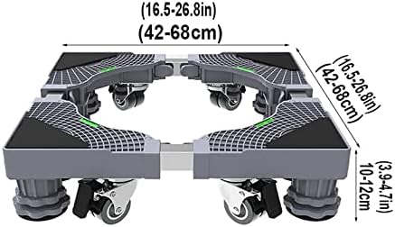 גלגלי עגלה מקרר מכונת כביסה מטלטלין עמדת בסיס עמדת גלגלים באורך/רוחב מתכוונן 42-68 סמ גדולים חיצוניים
