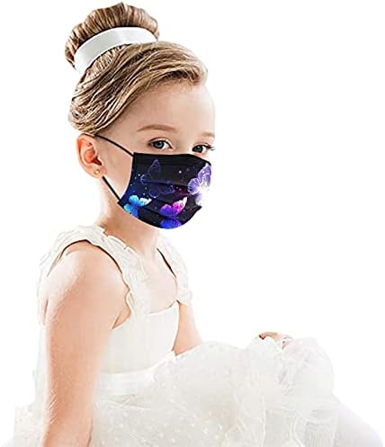 ג ' מטרי 50 מחשב ילדים חד פעמי פנים מסכת פרפר הדפסת שחור מסכת פנים כיסוי לנשימה נוח מסכת עבור ילד בני