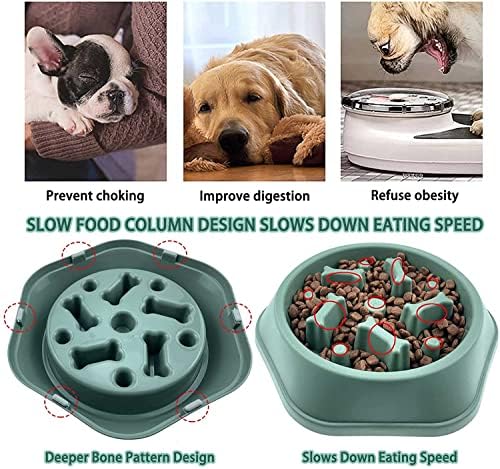 כלב איטי מזין קערה, החלקה פאזל קערה נגד בליעה לחיות מחמד מזון האכלת קערת בריא עיצוב מודרני איטי ליקוק