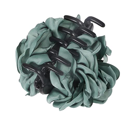 קולקולו אופנה נשים מבד צורה פרח שיער גדול אביזרי טופר קליפ - ירוק