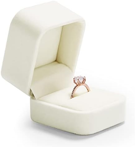 תיבת טבעת קטיפה של Oirlv Premium קופסת טבעת אלגנטית להצעה קופסת טבעת קטיפה ורודה ורודה לבנה