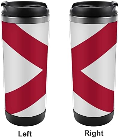 דגל מדינת אלבמה ספלי קפה מסע עם כוסות מבודדות מכסה בקבוק מים קיר כפול