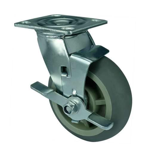 מותג VXB גלגל גלגלים בגודל 8 אינץ '661 פאונד מסתובב ומרכז ליבת פוליפרופילן בלם וגיבול עומס גומי עליון