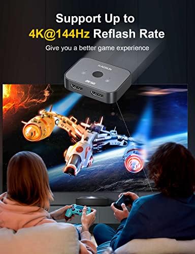 מתג HDMI 2.1, Xaosun 8K HDMI Switcher Splitter 2 ב- 1 Out, תומך 4K@120Hz, 8K@60Hz, 48 ג'יגה-סיביות מהירות
