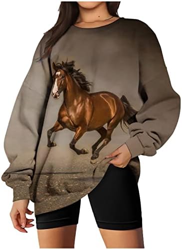 צמרות סוודר סוסים לנשים בסגנון מערבי סגנון ירידה גדול