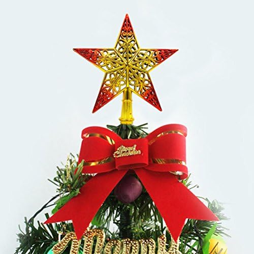 קישוטים לחג המולד Amosfun חלול עץ חג המולד העליון נוצץ כוכב נוצץ נוצץ עץ חג המולד טופר קישוטים קישוטים