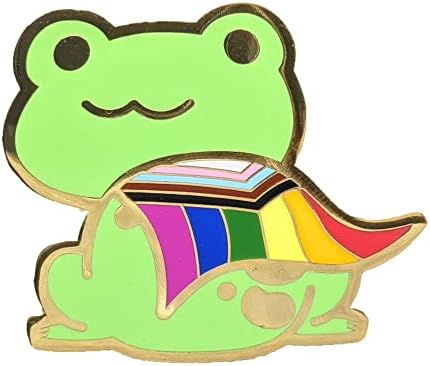 התקדמות גאווה צפרדע פין קשת להטב+ דגל צבעים / צ ' יבי הומו צפרדע קשה אמייל פין